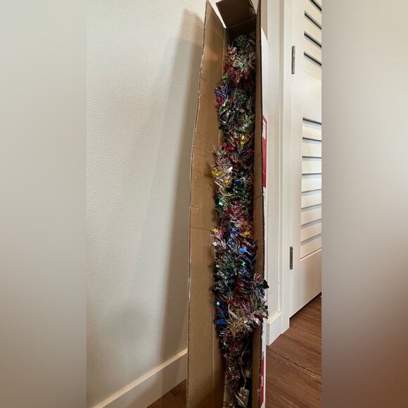 4ft Colorful Tinsel Christmas Tree Multicolored Silver Gold Pre-lit Warm Lights - Picture 10 of 12